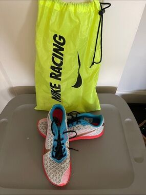 Nike White, red/orange & Blue distance racing shoes